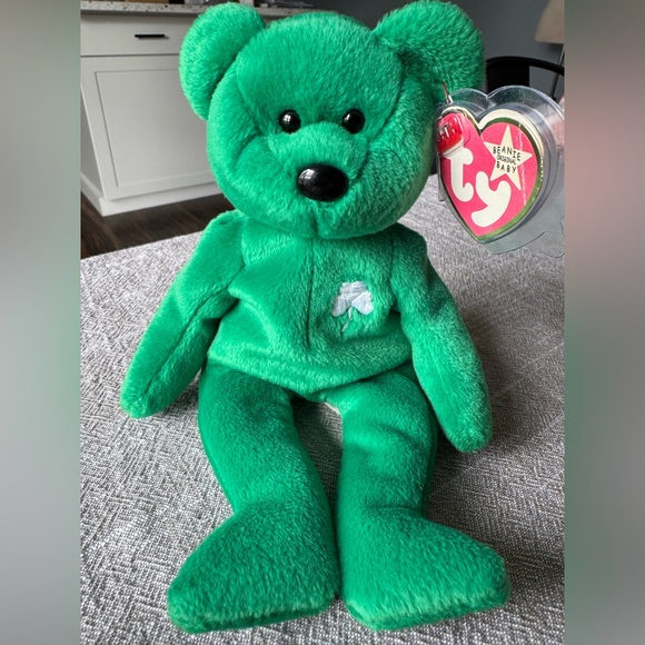 Rare With Errors! Ty Beanie Baby Erin The Bear 1997 Retired Plush Toy